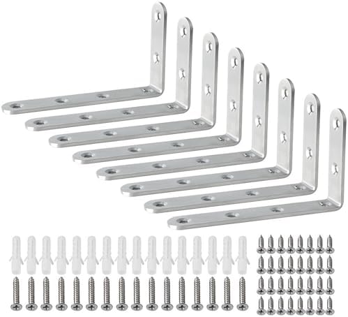 Alise 8Pcs Floating Shelf Brackets, 5x3in Heavy Duty L Bracket for Shelves
