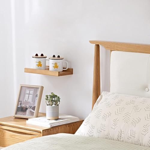 12x4-Inch Natural Oak Wood Floating Shelf for Wall Decor