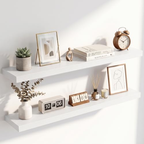 40 Inch Floating Shelves for Wall 2 Pack, Wood Wall Bathroom Shelves