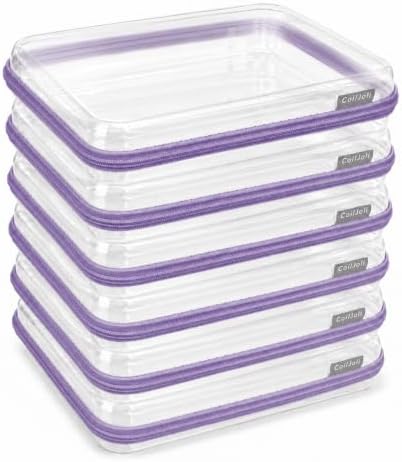 CoiiJoii 6PCS Large Clear Hard Shell Zippered Case, Diaper Bag Organizing Pouches, Waterproof Cosmetic Bag, Storage Orga