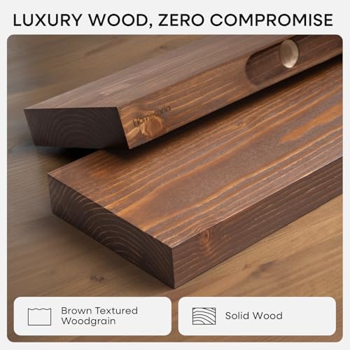Homeforia 30 Inch Floating Shelves, High-End Solid Pine Wood, Set of 2