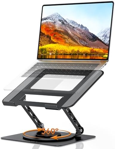 TECKNET Laptop Stand for Desk, 360° Rotating Laptop Stand for 10-17" Laptop