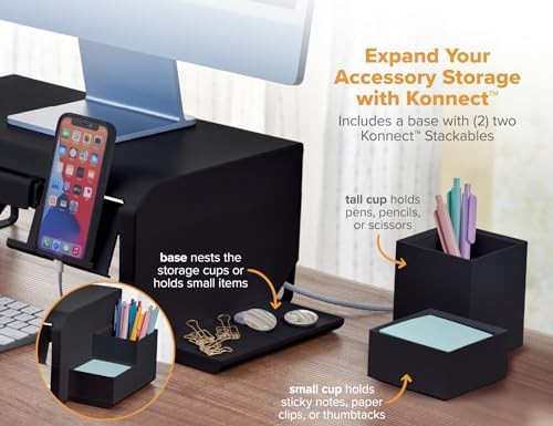 Bostitch Konnect Adjustable Monitor Riser with Drawer, Cell Phone Stand & Pencil Holder, Laptop Stand for Desk, 4 Height