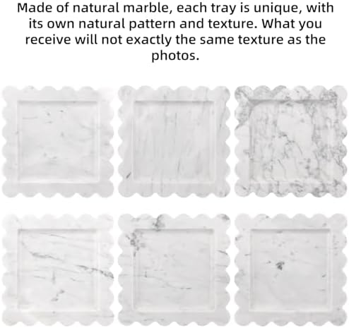 Square Marble Decorative Tray, Carrara White, 8 * 8