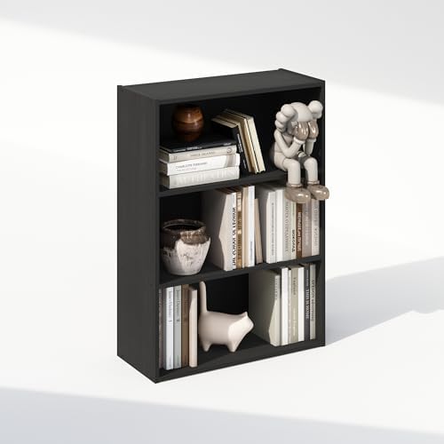 Furinno Simple Book Shelf, 3-Tier Bookshelf, Storage Shelves Bookcase, 9.7 x 23.7 x 31.5, for Living Room, Bedroom, Home