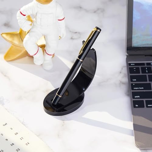 Spakon 2 Pcs Acrylic Pen Display Stand Holder for Desk, Black