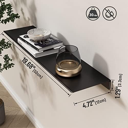 Danpoo 20 inch Floating Shelf for Wall Organizer & Storage, Mini Display Shelf, Metal Wall Shelf for Bathroom, Living Ro