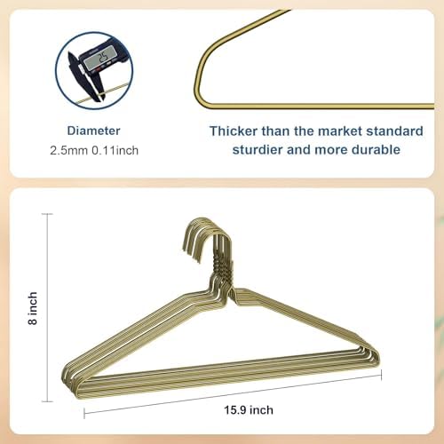 SPECILITE Wire Metal Clothes Hangers Bulk 100 Pack, Ultra Thin, Bronze