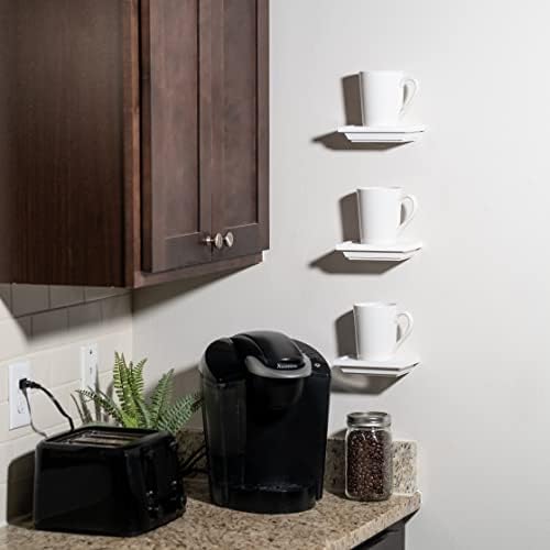 Small Floating Wall Shelf, Mini 4 x 6 in, White - 3 Pack