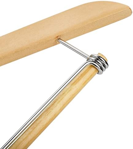 Tosnail 8 Pack Wooden Suit Coat Hangers with Locking Bar, Wood Hanger Pants Clothes Hanger - Flat Construction for Savin