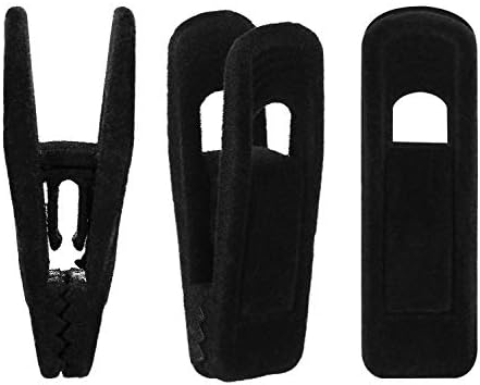 Tinfol Velvet Hanger Clips, 24 Pack Black Pants Hangers Clips, Large Opening Clothes Pin, Strong Finger Flocked Clip Perfect for Use with Slim-line Clothes Velvet Hanger