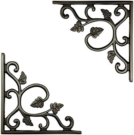Adonai Hardware "Meshezaheel" Brass Decorative Shelf Bracket (Supplied as 2 Pieces per Pack) - Antique Brushed Nickel