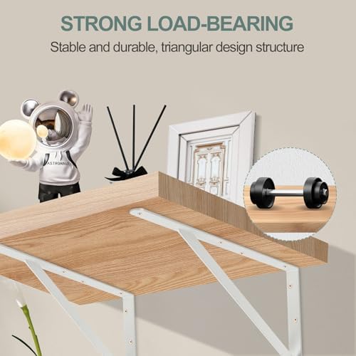 24 Pack L6 x H 4" White Heavy Duty Shelf Brackets with Screws Metal Shelf Brackets Shelf Support Angle Brackets for Shel