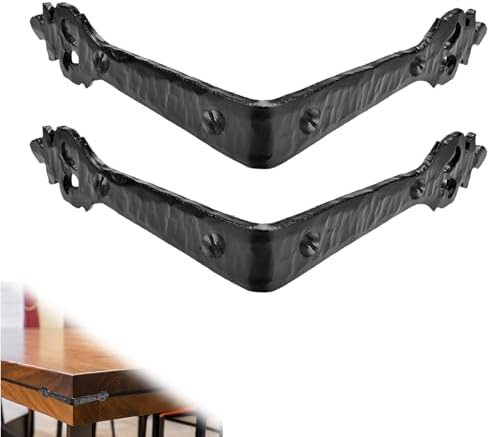 2 Pack - 3.5" Metal Corner Bracket for Furniture - Black - Handmade Decorative Corner Braces - Rustic Metal Corner Brack