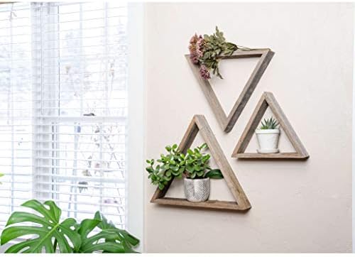 BARNWOODUSA Rustic Shelves, Triangle Floating Wood Shadowbox, Home Decor,
