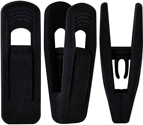 TOFIIGREM Black Velvet Hanger Clips (60-Pack), Strong Finger Clips for Velvet Hangers, Skirt Hanger Clips Fit for Flocking Hangers