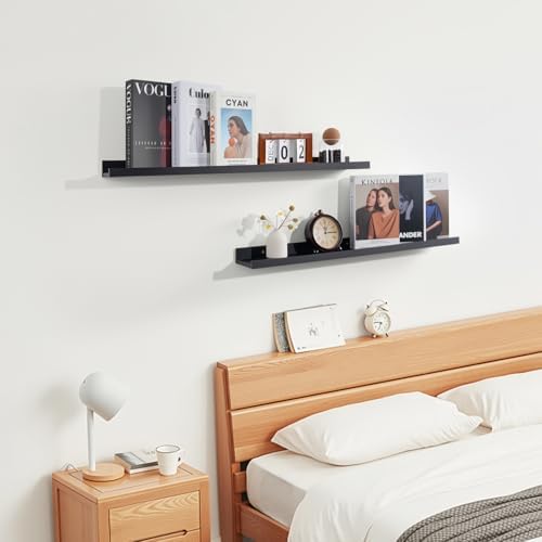 NEXHOME PRO Floating Shelves for Wall Set of 2,36 Inches Picture Ledge Shelf, Kids Bookshelf Wall Mounted for Living Roo