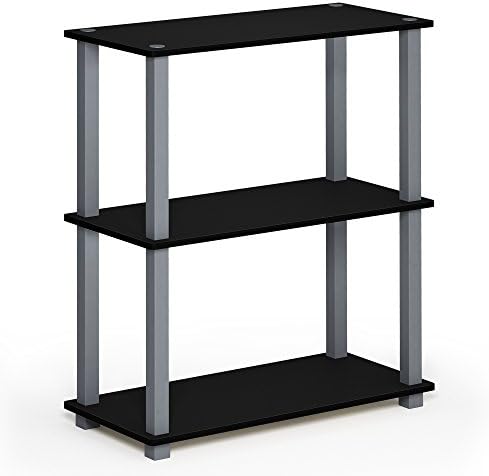 Furinno TURN-S-TUBE Storage Shelves, 3-Tier Book Shelf, Corner Shelf, Toolless Open Shelves, for Organization and Storag