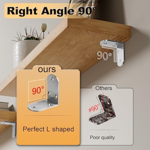 Alise 4 Pcs L Brackets 2.56X2.56 in, Corner Brackets for Wood Furniture