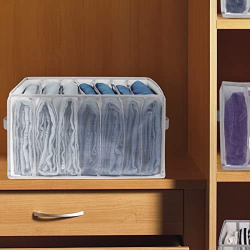 Univivi Extra Large Jeans Drawer Organizers for Clothing, 7 Grids, 2 Pack
