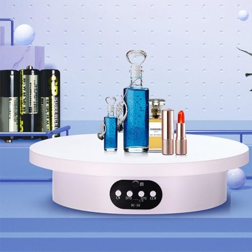 YVV Motorized Rotating Display Stand for Epoxy Glitter Tumbler, 360° Cup Turner Electric Turntable for Products Photogra