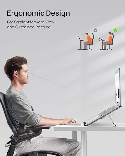【Innovative & Ultra Compact】SODI Foldable Laptop Stand for Desk, Lightweight Portable Tablet Holder for Business Travel,