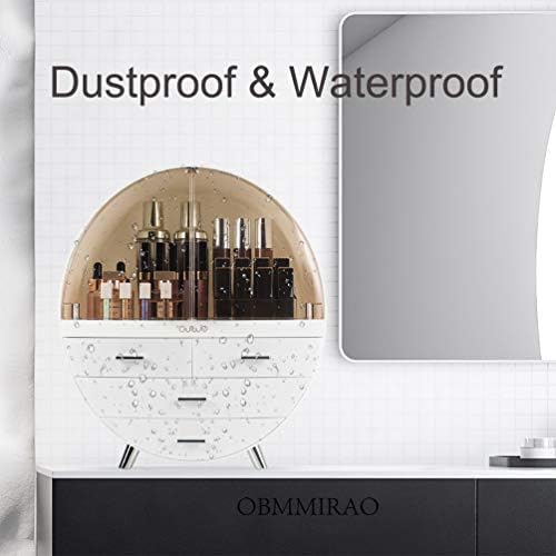 Elegant Dustproof Makeup Storage Organizer Box, Waterproof Large Cosmetics Organizer Storage with Drawers Skincare Cosme
