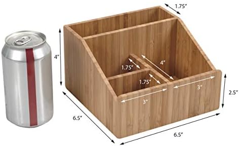 MobileVision Bamboo Makeup Organizer Cosmetics Caddy Holder for Lipsticks, Nail Polish, Palettes, Concealer, Brushes, Pe