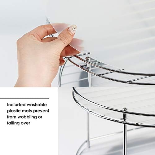 J JACKCUBE DESIGN 2 Tier Lazy Susan Turntable Cabinet Organizer - Rotating Spice Rack Storage Container - Medicine Stora
