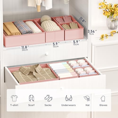 DIMJ Drawer Organizer Clothes - 26 Pack Baby Dresser Organizer for Nursery Closet Organization, Fabric Drawer Organizer Bins for Underwears Socks Bras, Foldable Storage Dividers for Bedroom
