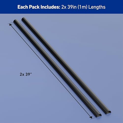 D-Line Half Round Cord Hider, Patented Cable Cover, Hide TV Wall Mount Wires, Raceway for Cords, Decorative Wire Covers,