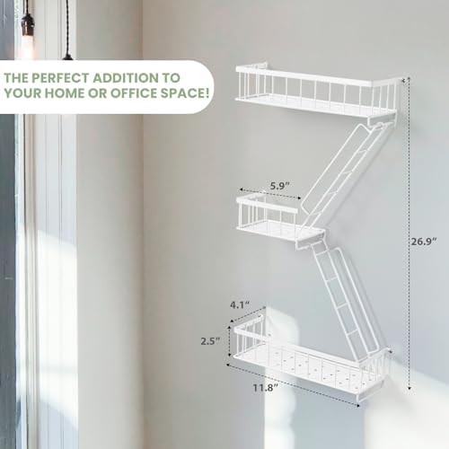 SweetSage Fire Escape Wall Shelf White - Modern New York City Wall Decorative Display Ladder Floating Shelves for Bedroo