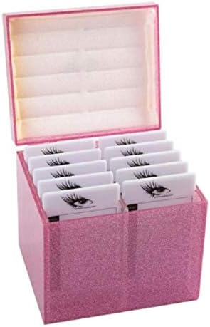 10 Layers Acrylic Eyelash Storage Box,Eyelash Holder Extension Tool,Makeup Organizer False Eyelashes Glue Pallet Holder,
