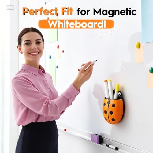 KITANIS Cute Magnetic Pen Holder,2 Pack Magnetic Dry Erase Marker Holder,Magnet Storage Marker Pen Pencil Organizer for Refrigerator,Whiteboard,Locker Accessories