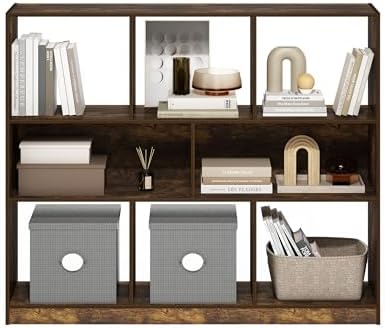 Furinno DALY Book Shelf, 8-Cube Bookshelf, Horizontal Cube Storage Organizer Bookcase, 10.9 x 47.2 x 39.4, for Living Ro