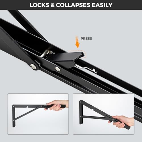 JOY DECOR Matte Black Folding Shelf Brackets, 14 Inch, 4 Pack