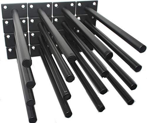 16 Pcs 8" Black Solid Steel Floating Shelf Bracket Blind Shelf Supports - Hidden Brackets for Floating Wood Shelves - Co