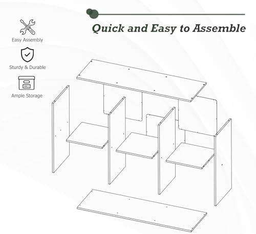 6 Cube Storage Organizer Shelf, Open Cube Bookshelf