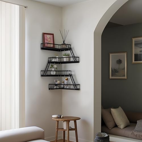 Fire Escape Wall Shelf, Modern City Style Corner Wall Shelves, Trinket Figurine Display Knick Knack Shelf Easy to Instal