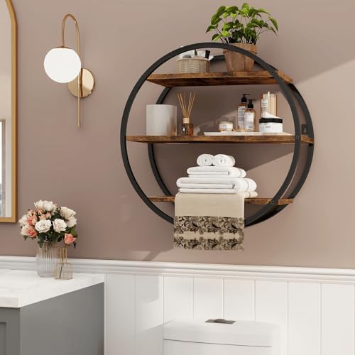 Circle Shelf Wall Decor, 3 Tier Decorative Round Wall Shelf