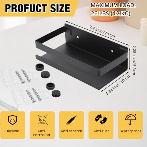 Lallisa 2 Pieces Stainless Steel Shelf Bathroom Shower Floating Shelves Wall Mounted Shower Caddy Basket Shelf Storage O