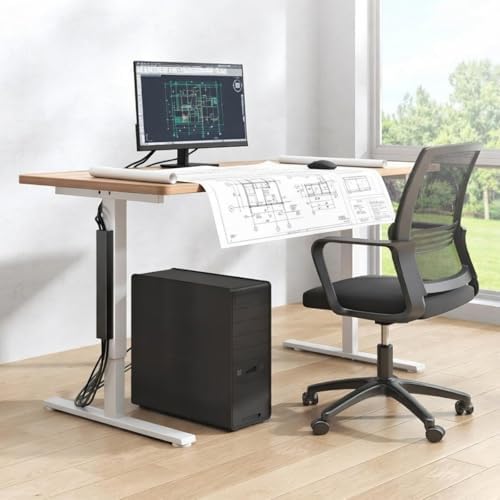 Blulu 1 Pack Steel Magnetic 14 Inch Cable Management Channel for Under Desk Leg Vertical Wire Hider Cover Cable Desk Org