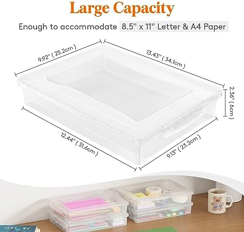 Lifewit 5 Qt Clear Storage Bins with Lids, 4 Pcs