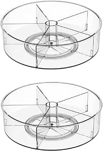 Lazy Susan Turntable Spice Rack Organizer, Food Storage Container Rotating Condiments Spinning Organizer for Kitchen Cab