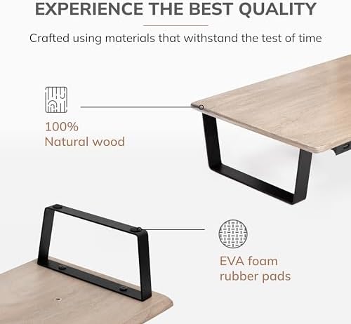 Anji Mountain Monitor Stand for Desk - Desktop Organizer & Laptop Riser, Ergonomic Monitor Riser, Space-Saving, Durable,