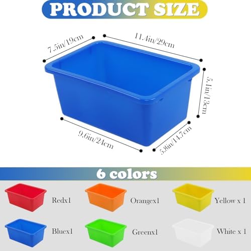 Coobbar Plastic storage bins with lids, 6 Pack Stackable storage containers,5 Qt Clear storage organizer Small cubby sto