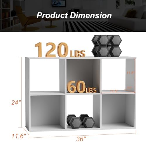 Sweetcrispy 6 Cube Storage Organizer, Stackable Modular Bookcase Shelf