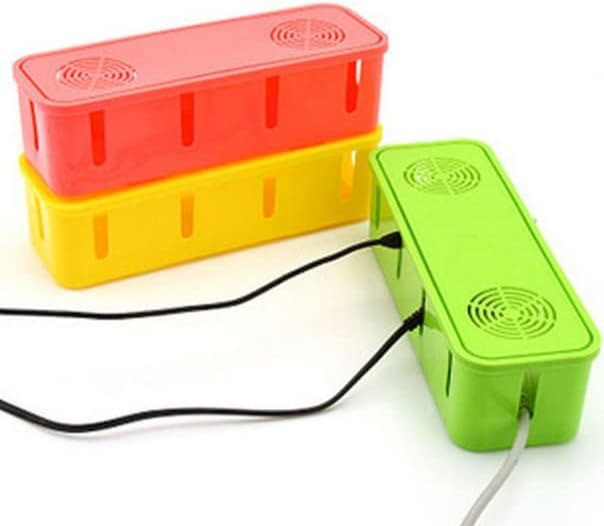 Cable Box Organizer for Protector and USB Hub, Yellow ABS Plastic