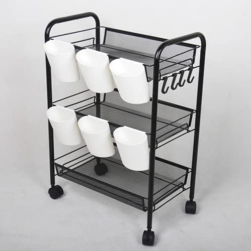 4 Colors Small Hanging Cup Holders, Rolling Cart Accessories with Hooks | Storage Baskets,Plant Containers & Storage Buckets,Space Saver Pencil Holder Makeup Organizer for Office Kitchen Wall Decor