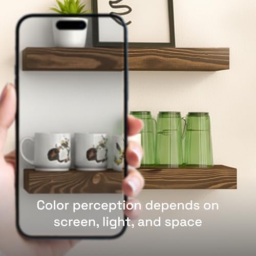 Solid Wood Floating Shelves for Wall 36 Inches Long, Walnut Wooden Shelf